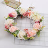 Artificial Rose Leaf Wreath Wall Door Hanging Rattan Plant Garland Festival Deco