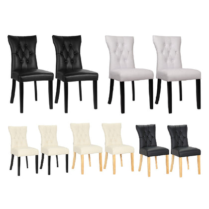 Set of 2 4 Dining Chair Faux Leather Padded Chair Kitchen Restaurant Dinner Seat