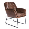 Retro Distressed Faux Leather Armchair Button Chair Single Lounge Sofa Fireside