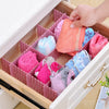 8X Adjustable Drawer Dividers Organiser Socks Plastic Closet Separator Flexible