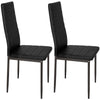 Set of 2/4/6 Dining Chairs Black Padded Seat High Back Metal Legs Home Furniture