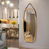 Wall Mount Hanging Mirror Full Length Beauty Makeup Mirror Gold Frame Adjustable