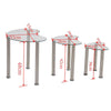 Nest of 3 Table Glass Set Side End Corner Sofa Table Chrome Legs Modern Clear UK
