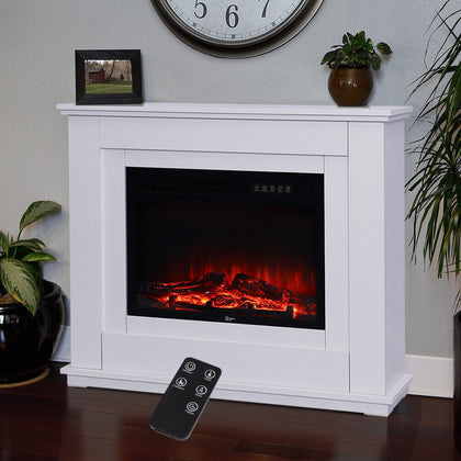 1800W Free Standing Electric Fireplace Heater With LED Flame Effect Living Room