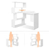 Mondeer L Shaped Computer Desk Corner Desk 360 Degree Rotatable Shelve White