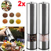 2PCS Electric Salt and Pepper Grinder Set Shaker Mills Adjustable Coarseness Set