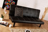 Single Faux Leather Sofa Bed in Black - Spencer Sofabed - Free Delivery CHEAP