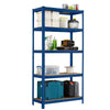 Neo 5 Tier Blue Large Steel Garage Shelving Racking Unit Storage Racks 180x90x40