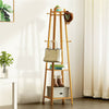 Simplicity Wooden Coat Hat Stand Anti-slip Clothes Rails Hook Side Hanger Floor