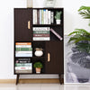 Free Standing Bookcase Shelves Unit Storage Cabinet w/ Two Doors Walnut