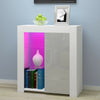 Modern Sideboard Cabinet Cupboard High Gloss 1 2 Doors Storage with LED Light