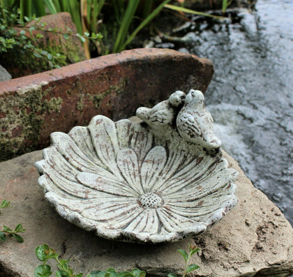 Outdoor Garden Ornament Bird Feeder or Bath Basin ceramic Sunflower Statue