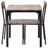 Dining Table and Chairs Set Wooden Steel Frame 2/4 Seat Modern Kitchen Set Brown