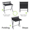 Folding Computer Desk Wooden Study Coffee Table with Shelf Laptop Home Office UK