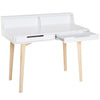 Writing Desk Side Console Table Workstation Solid Wood Legs White Home Office