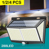 288 LED Solar Powered Light Outdoor PIR Motion Sensor Wall Security Garden Lamp