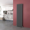 Anthracite Vertical Radiator Double Oval Column Modern Grey Tall Rads 1800x480mm