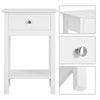 Bedside Tables 2PCs White Nightstands Bedside Cabinets with Shelf & Drawer Home