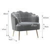 Velvet Fabric Scallop Back Chair Lounge Occasional Accent Sofa Armchair 5 Styles