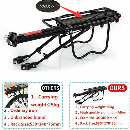 UK Bicycle Mountain Bike Rear Rack Seat Post Mount Bag Luggage Carrier Aluminum