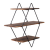 Rustic Wood Geometric Style Wall Floating Shelves for Bedroom Bathroom Kitchen