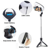 Dimmable LED Ring Fill Light Bluetooth Selfie Stick Tripod For iPhone Samsung