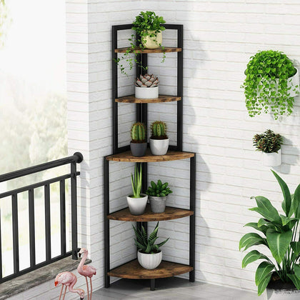 5tier Corner Shelf Ladder Shelf Bookshelf Display Storage Stand Rack Home Office