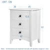 3 Drawer Bedside Table Cabinet Nightstand Wooden Chest of Drawer Bedroom White