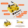 10 Ton Hydraulic Knockout Punch Driver Kit Hole Tool 1/2"-2" with 6 Dies