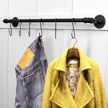 Vintage Furniture Towel Rail Clothes Rail Hanger Rustic Iron Pipe Handrail