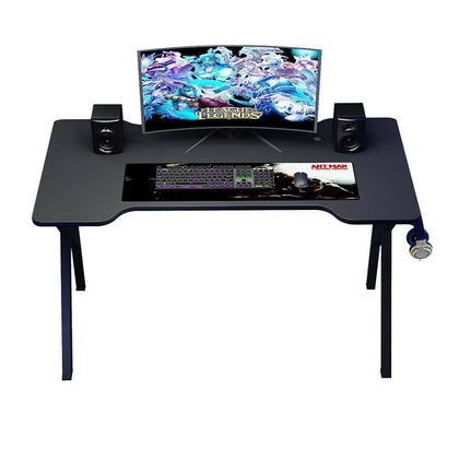 K-Shaped Gaming Desk w/ Headphone Hook PC Computer Home Office Workstation UK