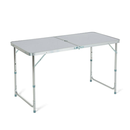 4FT FOLDING CAMPING TABLE ALUMINIUM PICNIC PORTABLE ADJUSTABLE PARTY BBQ OUTDOOR