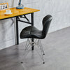 Pair of 2 Computer Desk Chair Faux Leather Fabric Padded Dining Chairs Metal Leg