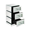 Bedroom Luxury Mirrored Bedside Table Nightstand Unit Cabinet Chest of 3 Drawers