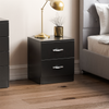 Riano Bedside Chest 1 2 3 Drawer Black Wood Bedroom Storage Furniture Unit