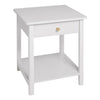 White Bedside Cabinet Side Table with Drawer Shelf Storage Corner Coffee Table