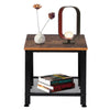 Industrial Side Table Set Nightstand Bedside Tables with Shelves Vintage Shelf