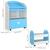 Children Bookcase set of 2 Toy Storage Unit with Wheels Book Organizer Removable
