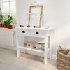 Modern White Console Table with 2 Drawers Hall Desk Shelf Storage Furniture