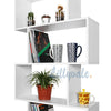 Wood Bookcase Bookshelf S Shape 6 Tier Shelves Free Standing Shelving Storage