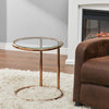 C-Shaped Round Glass Coffee Table Side Table Lamp Stand Bedroom Living Room