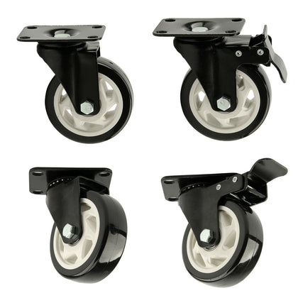 4 X Heavy Duty Swivel Castor Wheels Trolley 100mm Furniture Casters Rubber 600kg