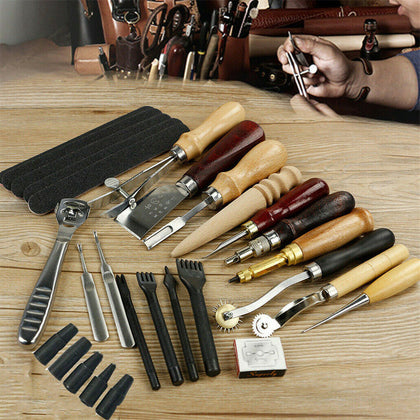 Leather Craft DIY Handmade Punch Edger Trench Device Belt Stitching Sewing Punch
