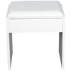 Dressing Table Set with Flip-up Mirror Padded Stool Sliding Drawer White