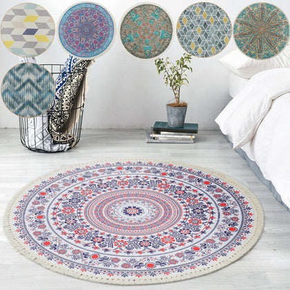 Circle Rugs for Living Room Modern Round Rugs Moroccan 90/120/160cm Area Rugs