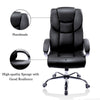 Ergonomic High Back Black Office Chair Gas Lift Swivel PU Leather Chrome Base