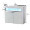White LED Sideboard Cabinet High Gloss Cupboard Storage Furniture 2 Doors