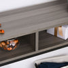 Industrial Style Console Table w/ 3 Compartments Metal Frame Foot Pads Grey