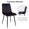 Set of 2 Velvet Dining Chairs Soft Padded Seat Metal Legs Modern Office Kitchen
