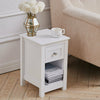 Wooden Nordic Sofa Side End Table Bedside Cabinet Nightstand with Drawer Shelf